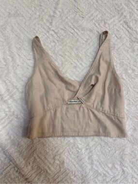 Abercrombie & Fitch Linen Cutout Tank Top